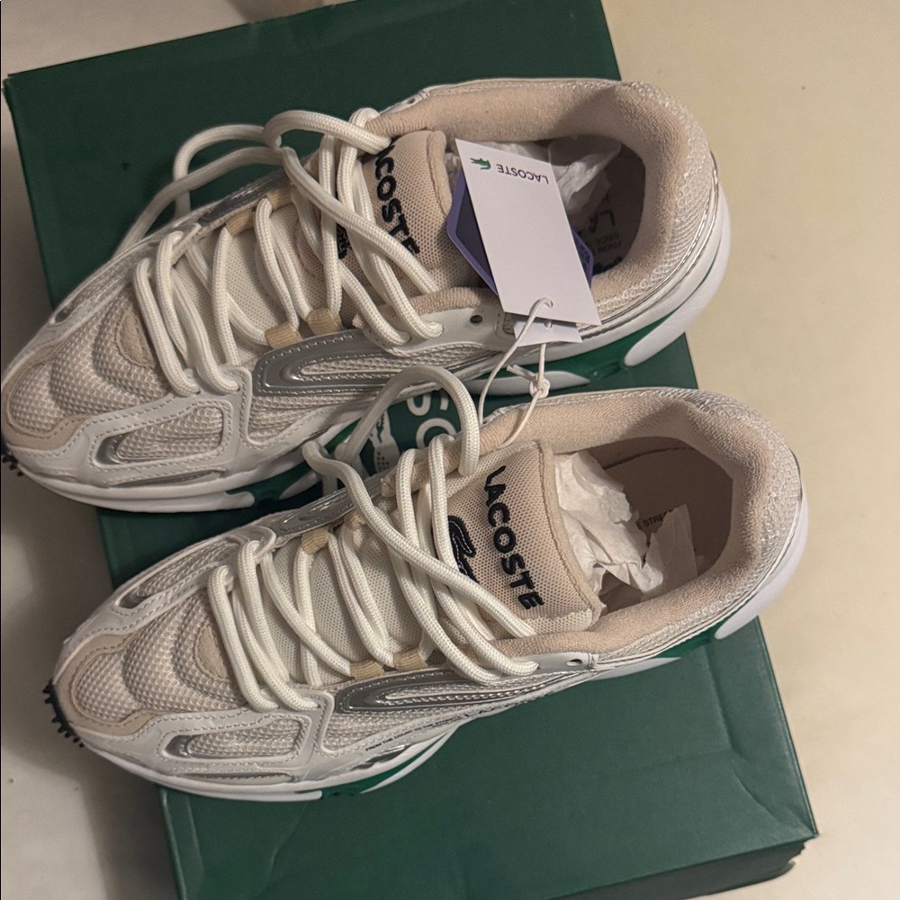Lacoste White and Gray Athletic Shoes - Picture 5 of 13